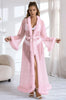 Sexy Mesh and Faux Fur Trim Robe by 3wishes.com