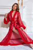 Sexy Mesh and Faux Fur Trim Robe by 3wishes.com