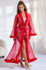 Sexy Mesh and Faux Fur Trim Robe by 3wishes.com