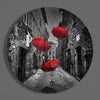 Red Umbrellas Glass Wall Art by Insigneart USA