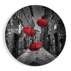 Red Umbrellas Glass Wall Art by Insigneart USA