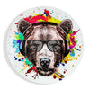 Musician Bear Glass Wall Art by Insigneart USA