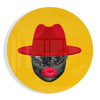 Red Hat Silhouette Glass Wall Art by Insigneart USA