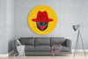Red Hat Silhouette Glass Wall Art by Insigneart USA