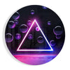 Neon Triangle Glass Wall Art by Insigneart USA