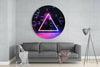 Neon Triangle Glass Wall Art by Insigneart USA