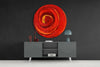 Red Cycle Glass Wall Art by Insigneart USA
