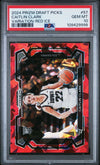 Graded 2024 Panini Prizm Draft Picks Caitlin Clark #57 Variation Red Ice Rookie RC Basketball Card PSA 10 Gem Mint
