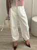 White Sweatpants For Women High Waist Jogger Wide Leg