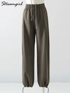 White Sweatpants For Women High Waist Jogger Wide Leg