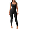 Sleeveless Square Collar High Waist Hip Lift Slim Sexy Sports Jumpsuit Women's One-piece Set