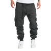 Mens Sweatpants Straight Fit Drawstring Multi-pocket Pants