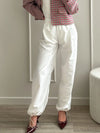White Sweatpants For Women High Waist Jogger Wide Leg