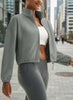 Winter Fleece Cropped Jacket with Stand Collar by FitiqueFit
