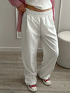 White Sweatpants For Women High Waist Jogger Wide Leg