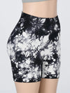 Women's Tie Dye Ruched High Waist Sports Shorts