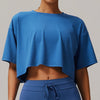 Quick Dry Cropped loose Yoga Tee for Active Women