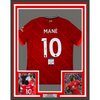 Framed Autographed/Signed Sadio Mane 35x39 Liverpool Red Soccer Jersey Beckett BAS COA