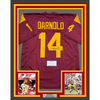 Framed Autographed/Signed Sam Darnold 35x39 USC Southen Cal Maroon College Football Jersey Steiner COA