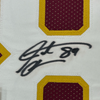 Framed Autographed/Signed Santana Moss 35x39 Washington Burgundy Football Jersey JSA COA