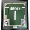 Framed Autographed/Signed Ahmad Sauce Gardner 35x39 New York Green Football Jersey Beckett BAS COA