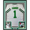Framed Autographed/Signed Ahmad Sauce Gardner 35x39 New York White Retro Football Jersey Beckett BAS COA