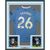 Framed Autographed/Signed Savinho 35x39 Manchester City Blue Soccer Futbol Jersey Beckett BAS COA by Hall of Fame Sports Memorabilia