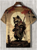 Samurai Cat Graphic T-Shirt – Japanese Style 3D Print Men's Tee by FitiqueFit