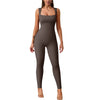 Sleeveless Square Collar High Waist Hip Lift Slim Sexy Sports Jumpsuit Women's One-piece Set