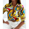 Women’s Printed Long-Sleeve Lapel Shirt | Casual Elegant Blouse by FitiqueFit