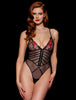 Ellolace Fancy Floral Body Suits Women Sexy Lingerie Women's Babydoll Embroidery Buckle Lace Erotic Costume See Through Body