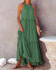 Elegant Apricot Ruffle Maxi Dress by FitiqueFit