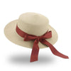 Elegant Adult Bucket Hat Beach Summer Straw Hats for Women Beach Sun Straw Hat Wide Luxury Comfortable Hat Flat Top Ribbon Bowknot Elegant Luxury Women Summer Hat 56-58cm by Stevvex