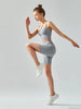 Women's sports bra with chest cushion, vest and suspender