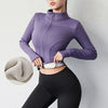 Womens Fleecing Full Zipper Sport Jacket With Thumb Hole