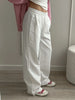 White Sweatpants For Women High Waist Jogger Wide Leg