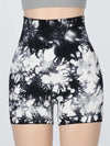 Women's Tie Dye Ruched High Waist Sports Shorts