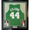 Framed Autographed/Signed Brian Scalabrine 35x39 Boston Green Basketball Jersey JSA COA by Hall of Fame Sports Memorabilia