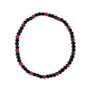 Scarlet Smoke Iced Out Baseball Bead Necklace | Black & Red