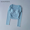 Yoga Clothes Women Sports Tops Fixed Chest Pads Mesh Splicing Slimming Long Sleeves Fashionable Running Training