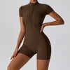 ZenFit Short Sleeve Zip Yoga Bodysuit