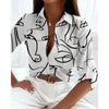 Women’s Printed Long-Sleeve Lapel Shirt | Casual Elegant Blouse by FitiqueFit