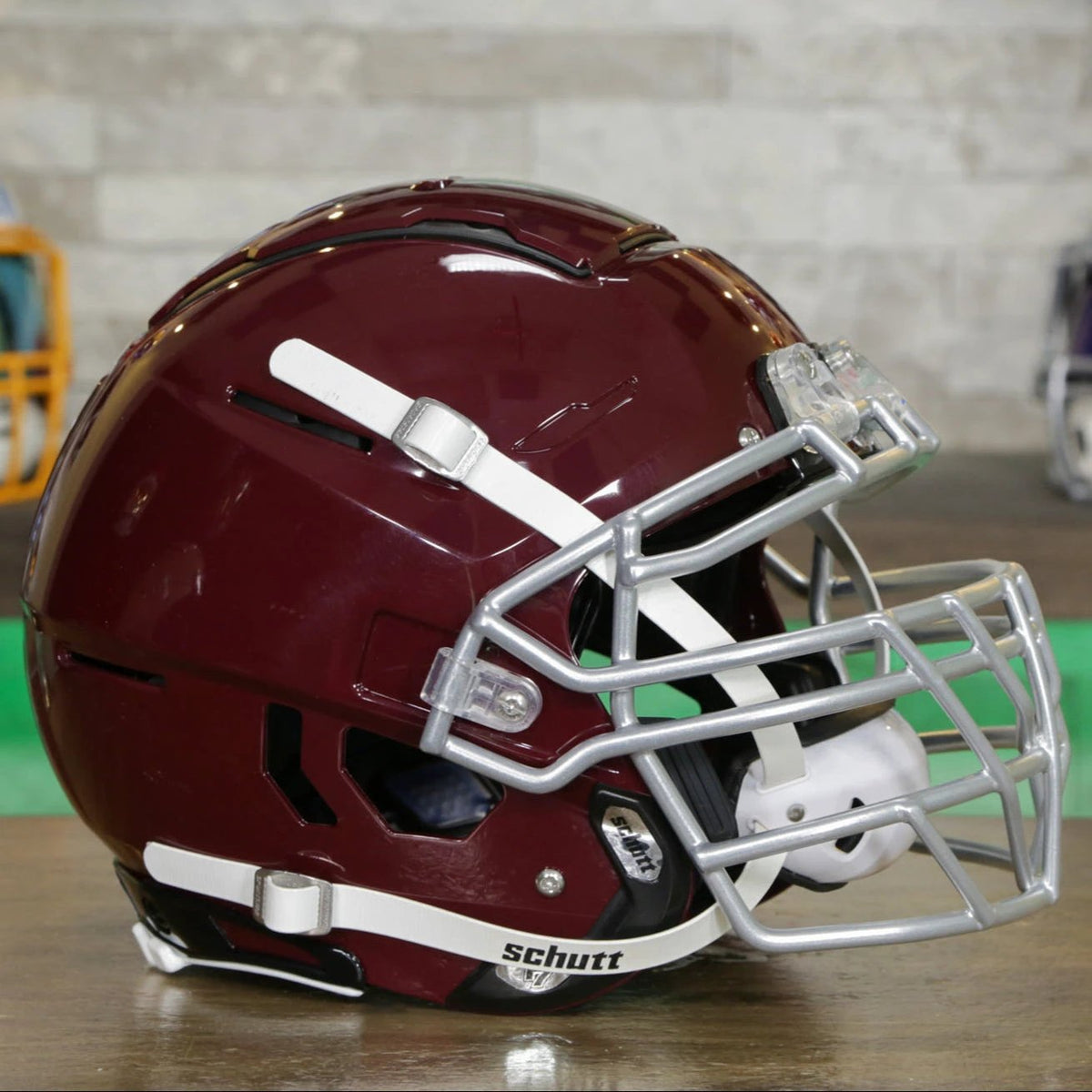 Schutt F7 VTD Collegiate Football Helmet, EGOP NB VC Facemask Attached, Medium, White