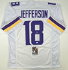 Autographed/Signed Justin Jefferson Minnesota White Football Jersey JSA COA