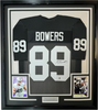 Framed Autographed/Signed Brock Bowers 35x39 Las Vegas Oakland Black Football Jersey Beckett BAS COA