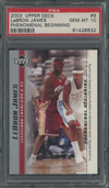 Graded 2003-04 Upper Deck UD LeBron James #9 Phenomenal Beginning Rookie RC Basketball Card PSA 10 Gem Mint