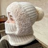 Winter Lined Knit Hat with Earflap & Hooded Neck Gaiter by FitiqueFit