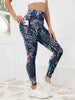 Printed High-Waist Pocket Fitness Pants Women
