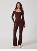 Yoga Jumpsuit Women's Sports Overalls Flared Trousers