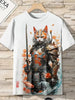 Samurai Cat Graphic T-Shirt – Japanese Style 3D Print Men's Tee by FitiqueFit